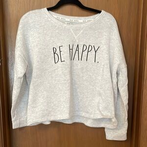Rae Dunn Gray Crew Neck Sweater